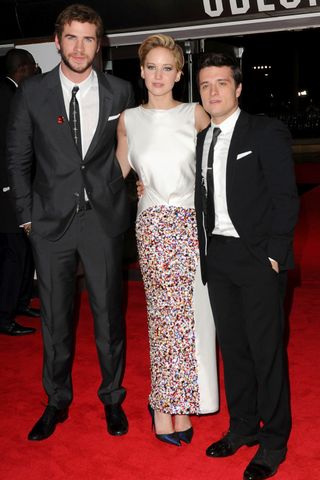 Liam Hemsworth, Josh Hutcherson and Jennifer Lawrence