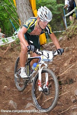 Burry Stander racing for South Africa at the World Championships