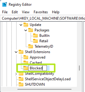 Create Blocked Registry Key