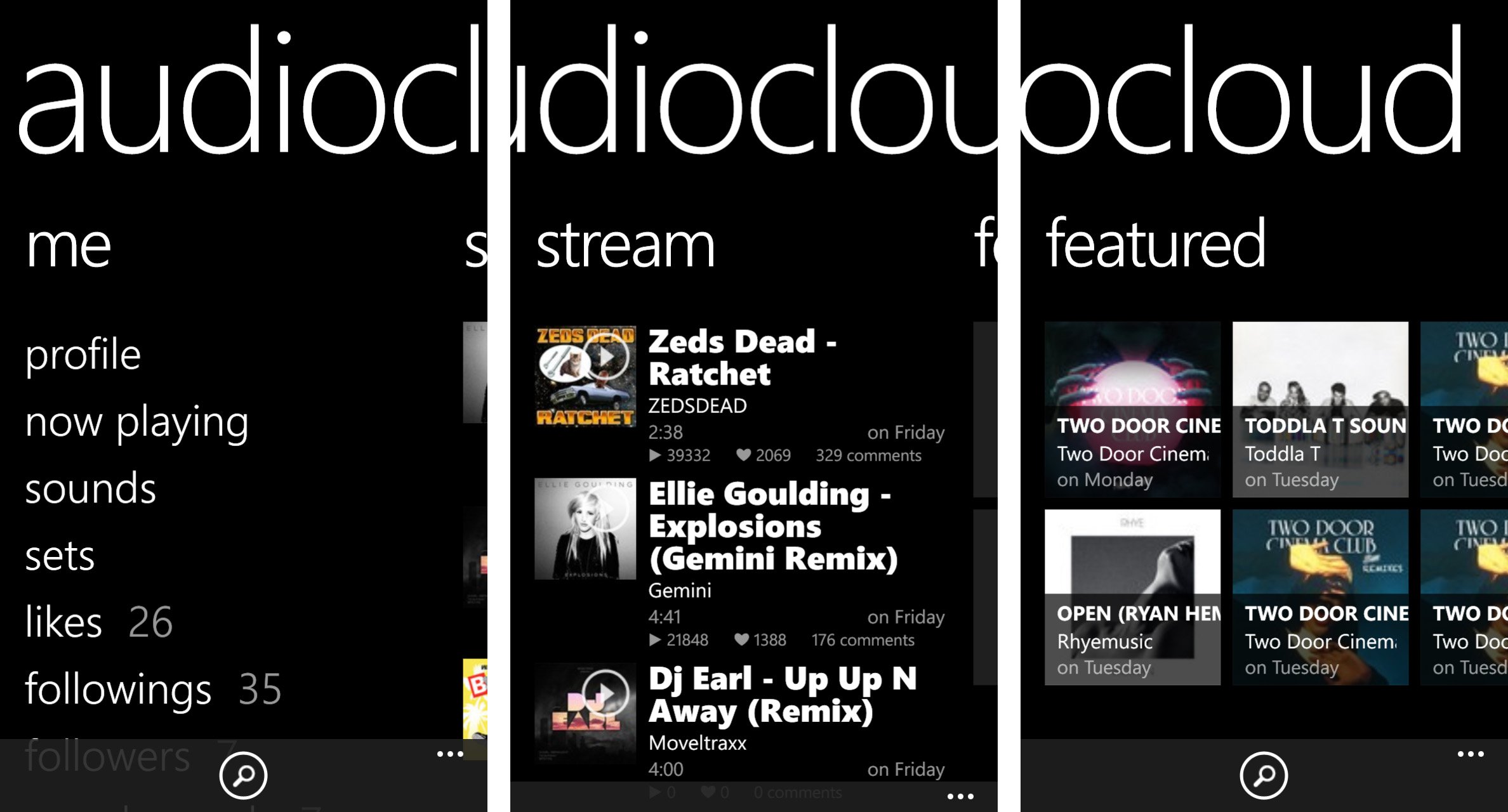 Windows phone программы. Audiocloud.