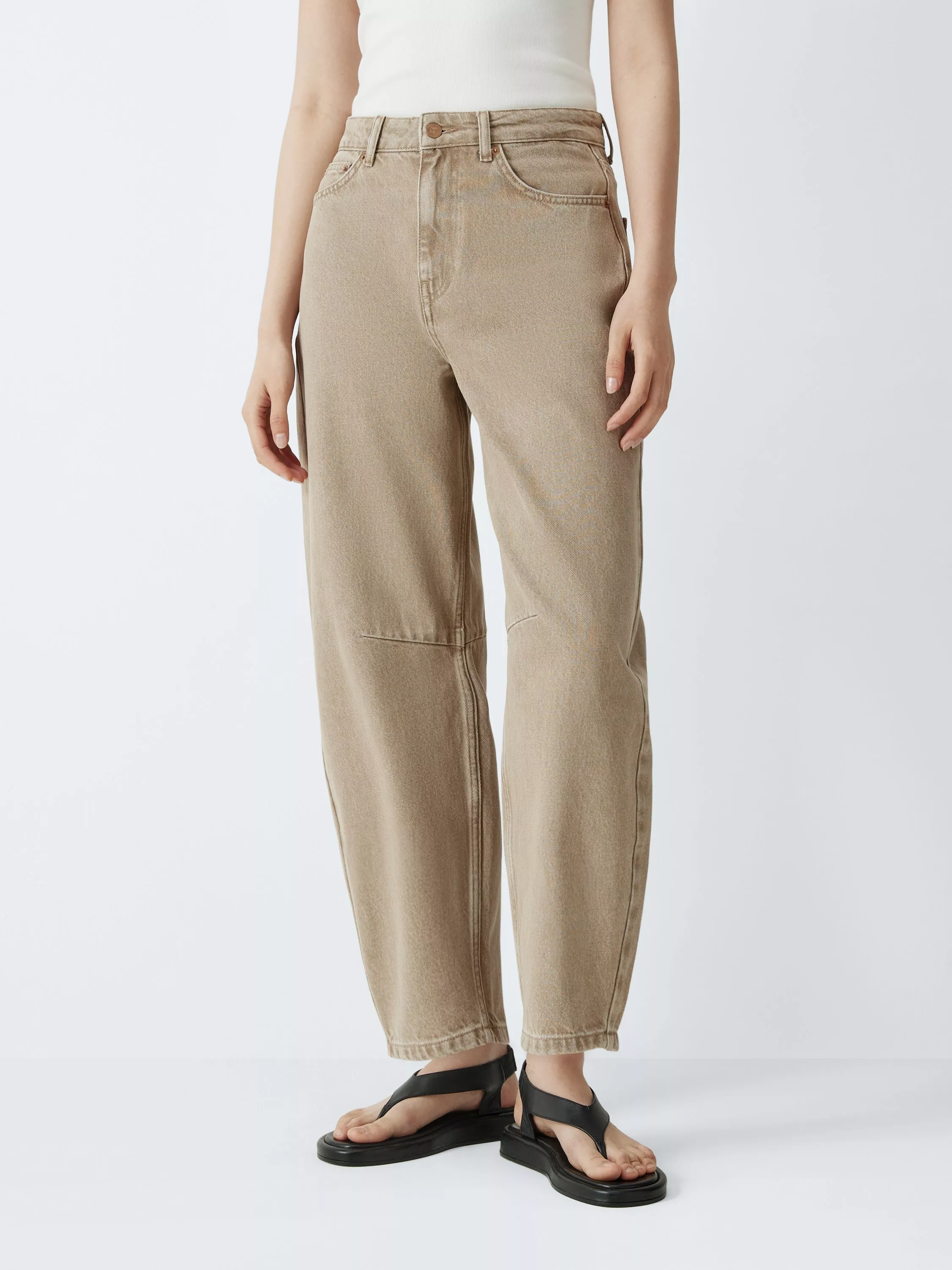 And/or Relaxed Barrel Leg Jeans, Washed Black