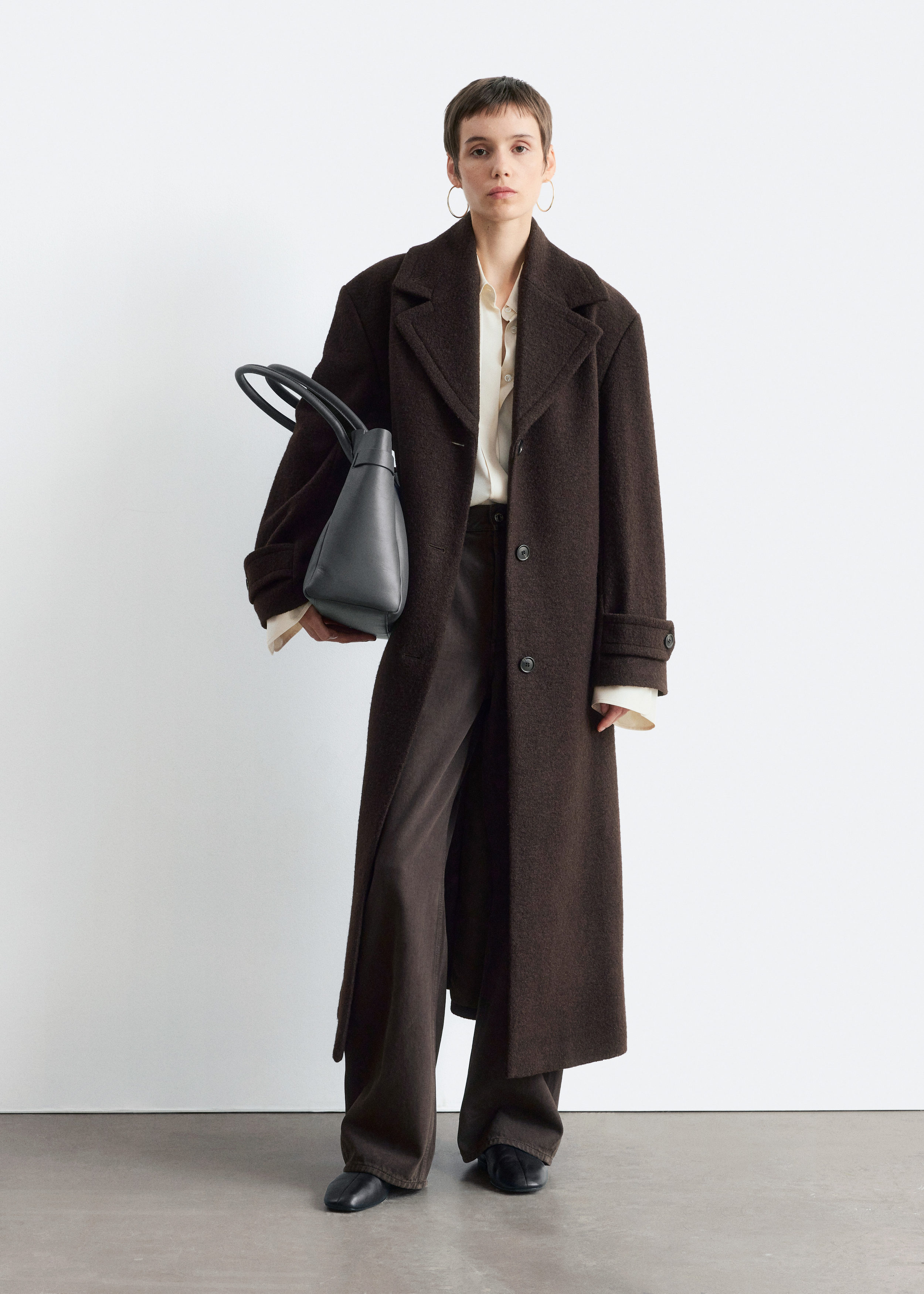 Tie-Belt Wool Coat