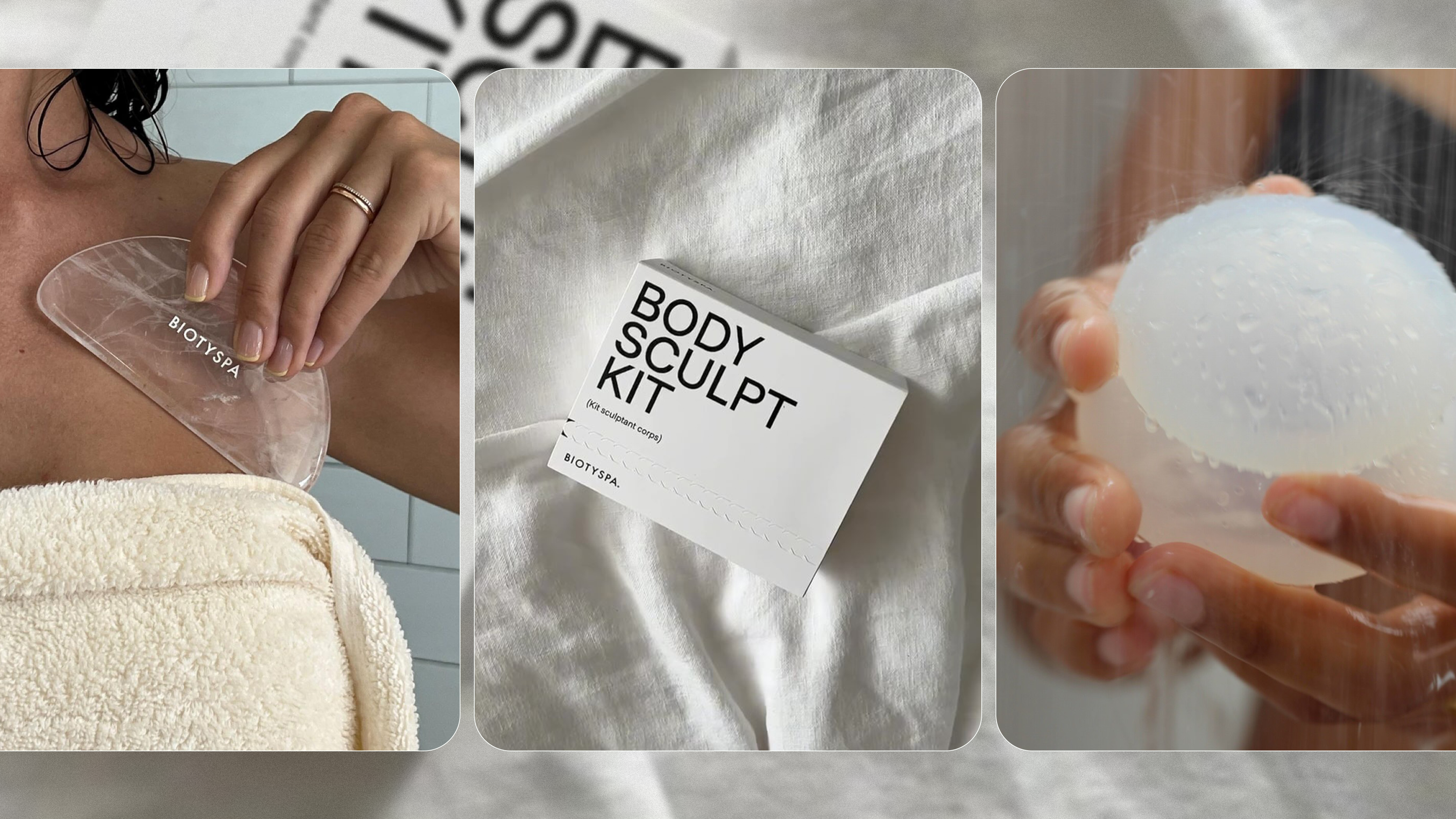 Collage of the Biotyspa Body Sculpt Kit.