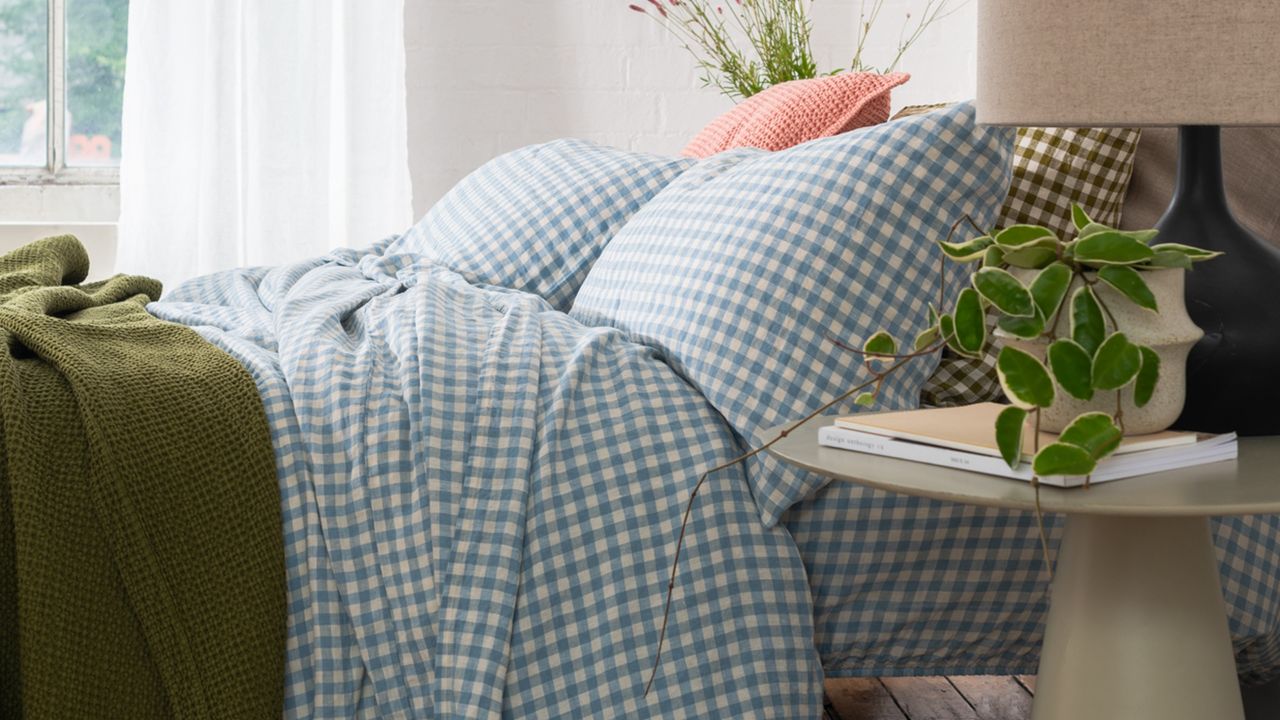 Gingham bedding