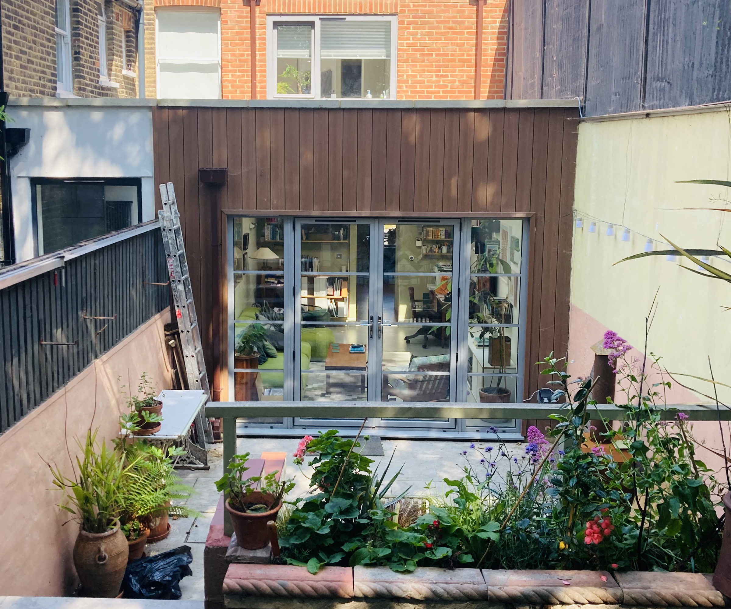 Rear exterior of a small self build home