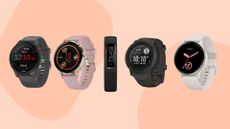 A selection of products in the Garmin sale, including the Garmin Forerunner 255, Vivoactive 5, Vivosmart 4, and Instinct 2