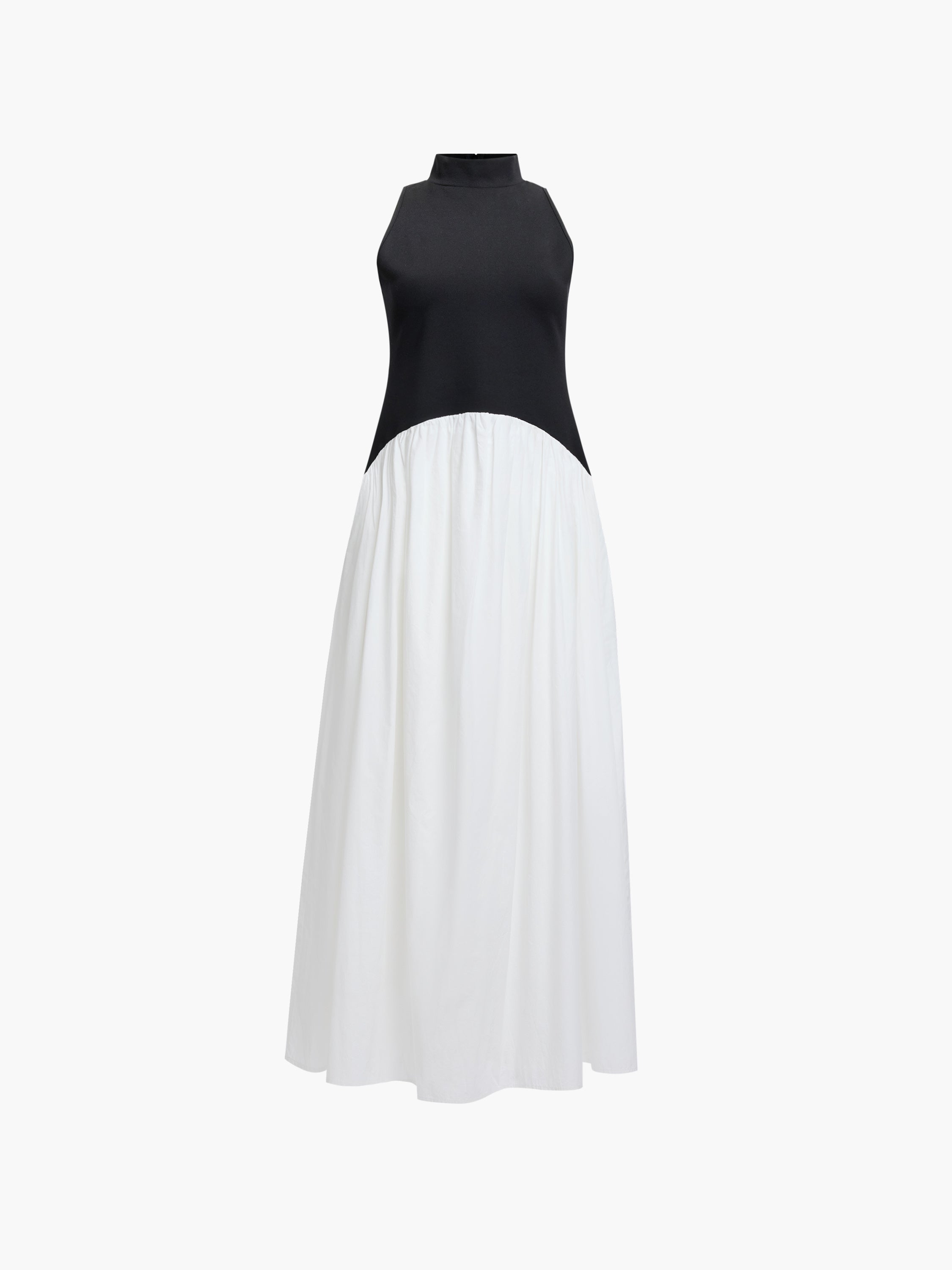 Ponte Combo Sleeveless Maxi Dress