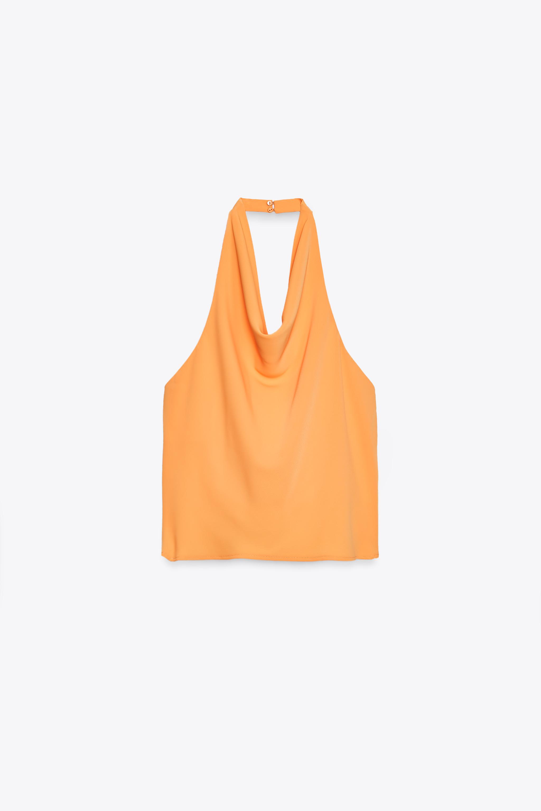 Satin-backless top