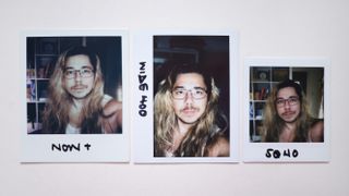 Polaroid Now+ Generation 2 side-by-side comparison images next to Instax Wide 400 and Instax Square SQ40 images