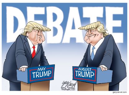 Political cartoon U.S. 2016 election Donald Trump