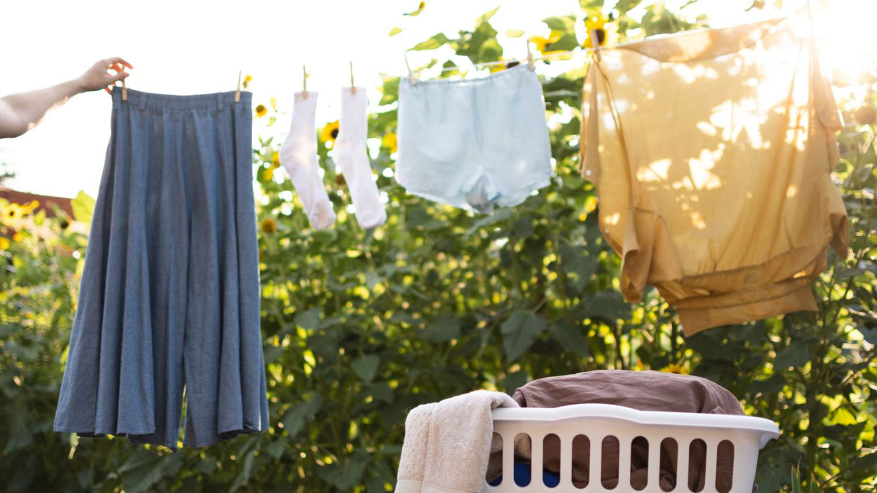 items on a washing line