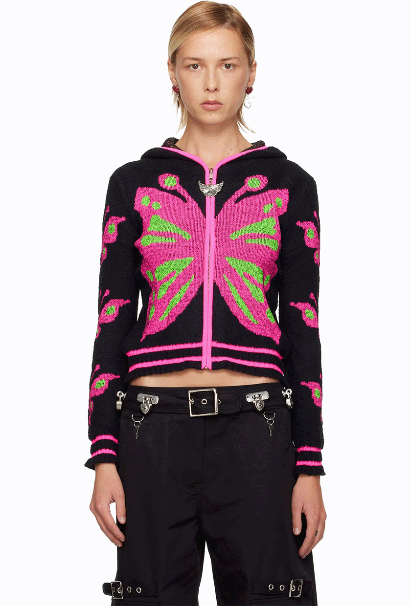 Black Neon Butterfly Hoodie