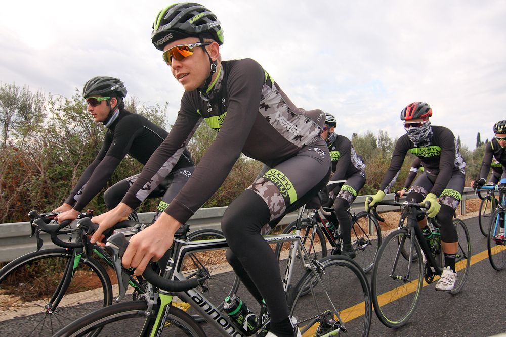 Daniel Turek and teammates on the roads of Western Galilee.