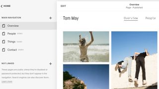Squarespace web builder interface
