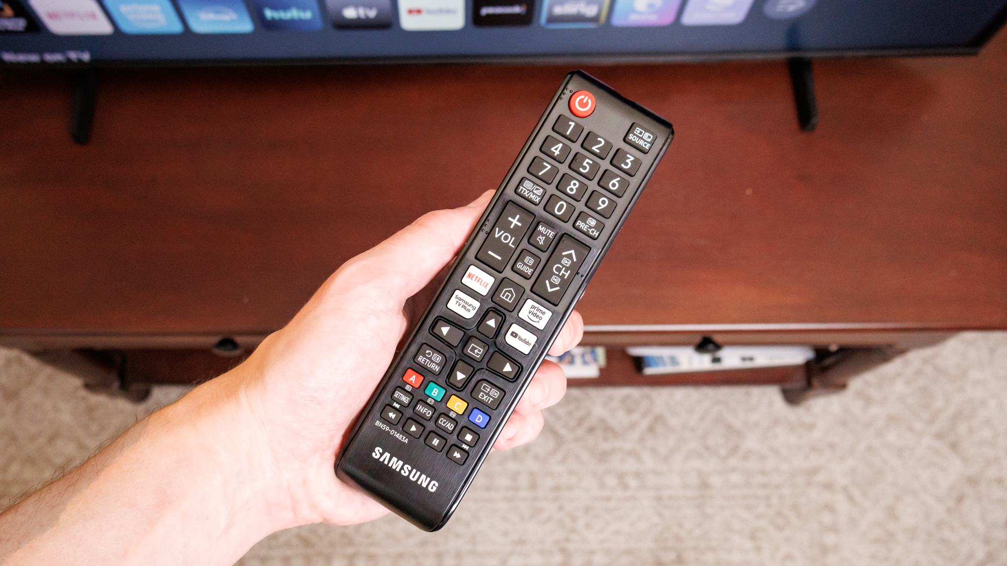 The remote for a Samsung F6000F LED TV.