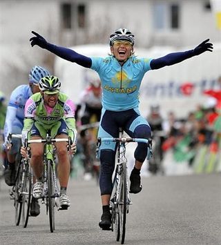 Maxim Iglinsky (Kaz) Astana wins stage one of the Tour of Romandie.