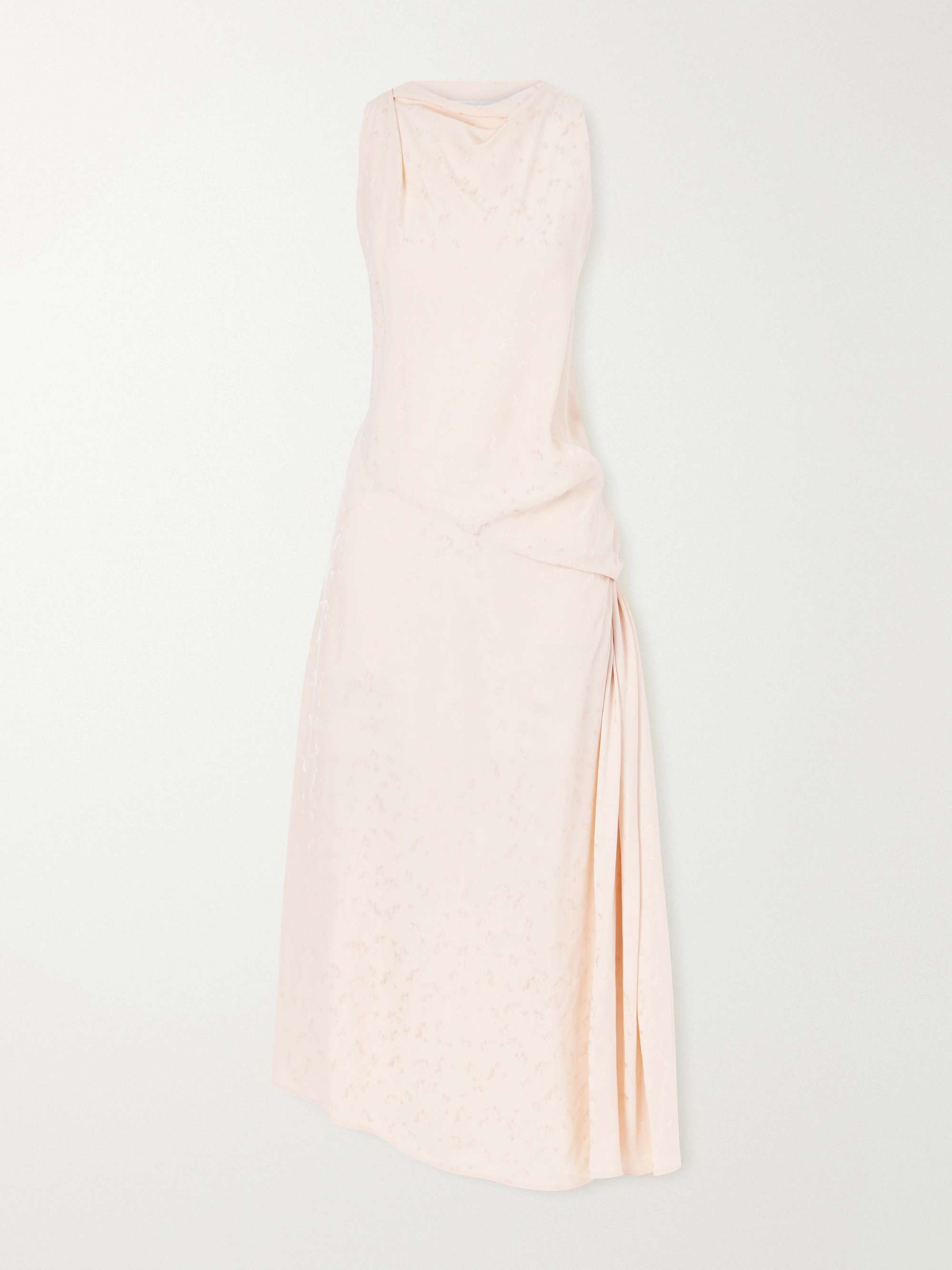 Twisted Floral-Jacquard Silk Midi Dress