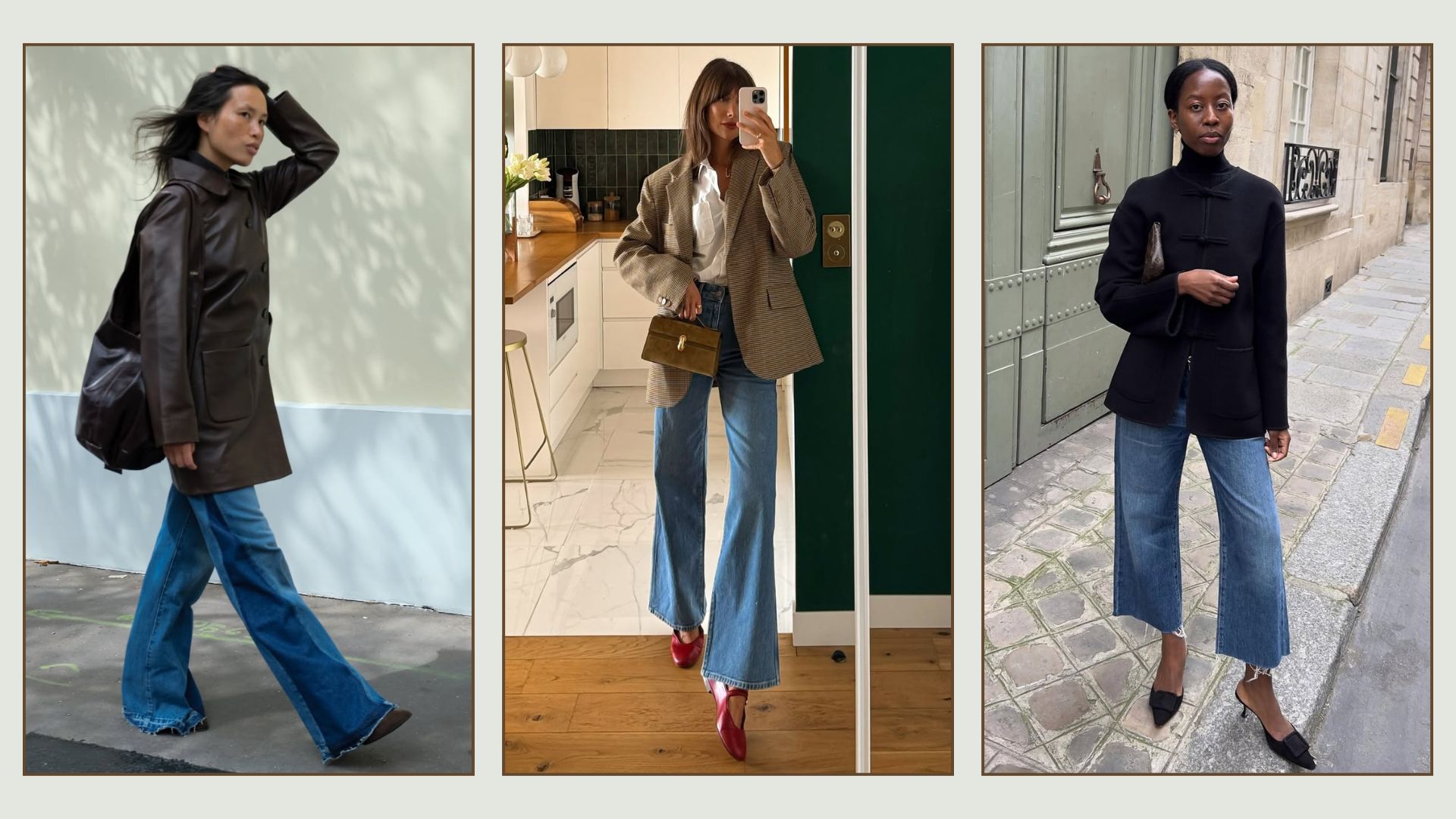 @vikilefevre, @juliesfi, @sylviemus_ - French Flare Jean Outfits for Winter 2025