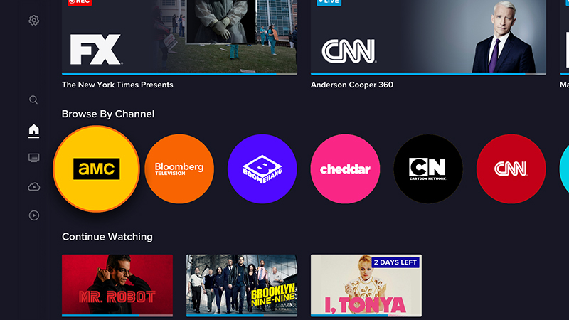 Sling TV menu