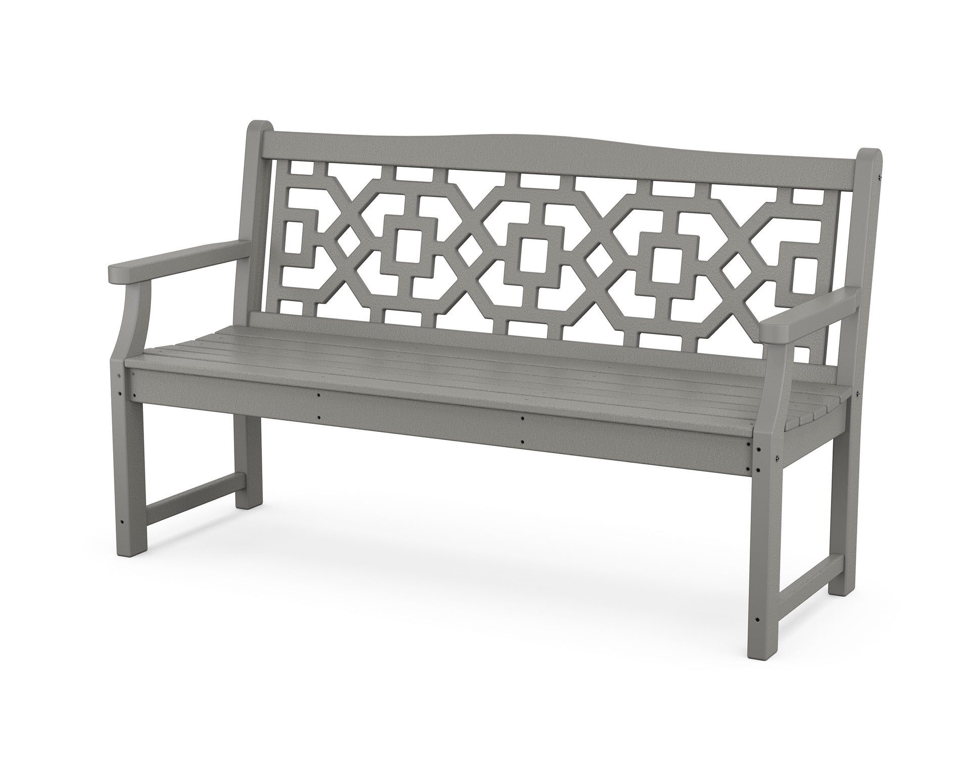 Chinoiserie 60&quot; Garden Bench - Slate Grey