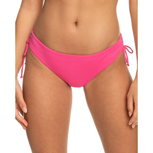 Roxy Women's Side Lace-Up Bikini Bottoms &amp;ndash;stretch Swimwear, Upf+50, Quick-Dry Swimwear, Shocking Pink, Small