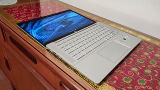 The HP Pro c640 Chromebook laid flat on a surface