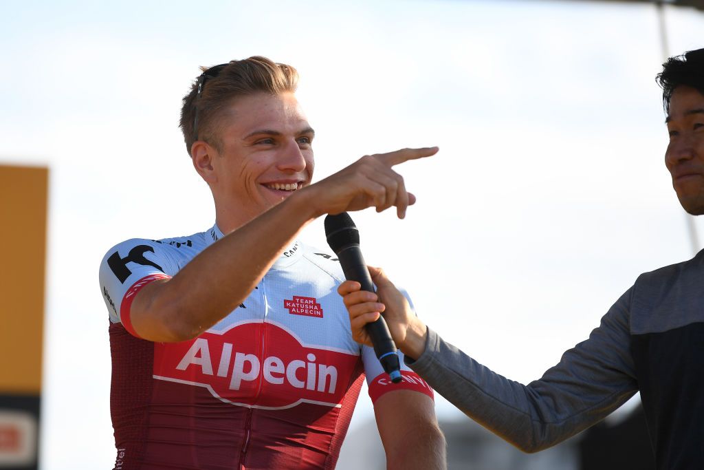 Marcel Kittel talks on stage