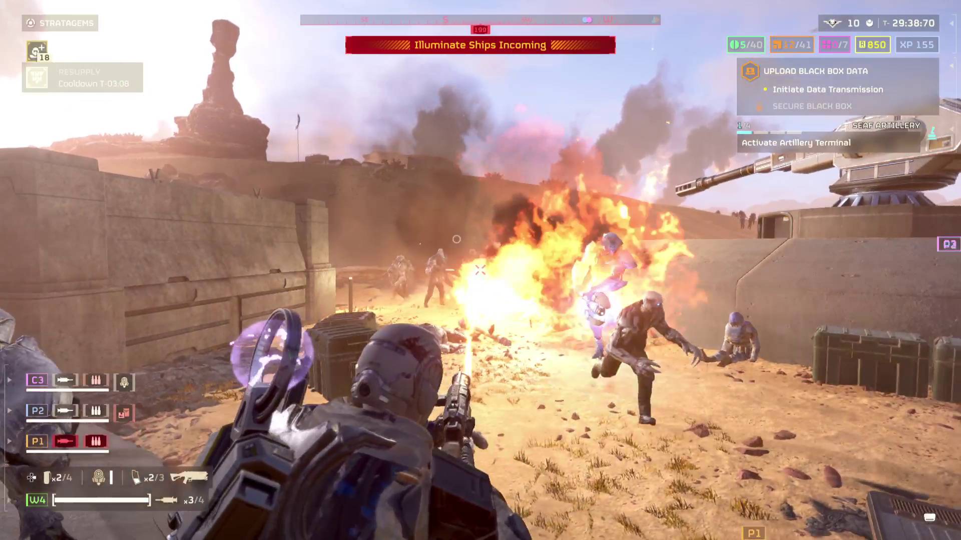 Helldivers 2 Entrenched Division warbond Stoker SMG underbarrel flamethrower torching Illuminate voteless