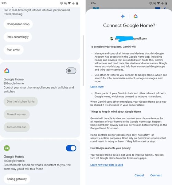Google Gemini might pick up a Home app extension for controlling smart home devices.