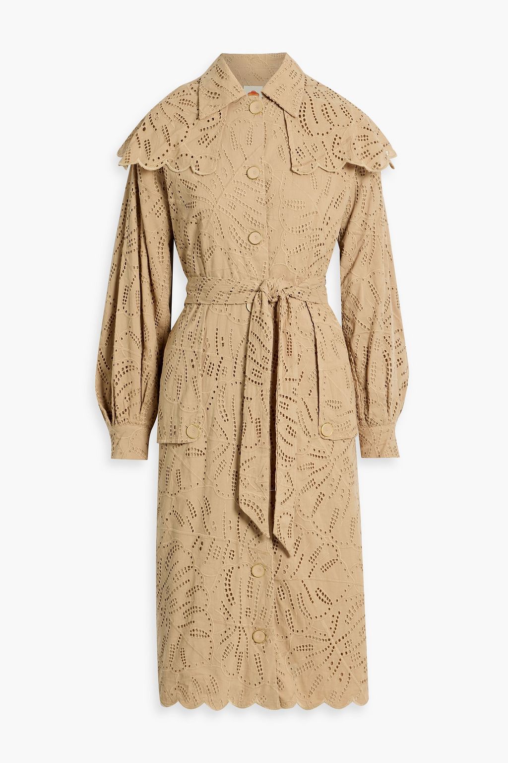 Broderie Anglaise Cotton Trench Coat