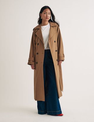 Brown Double Breasted Trench Coat