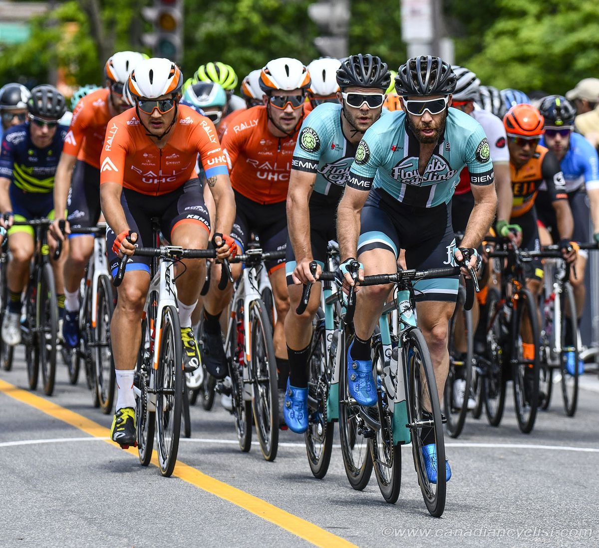 Floyd's Pro Cycling Team and Rally UHC Cycling share the load of the chase