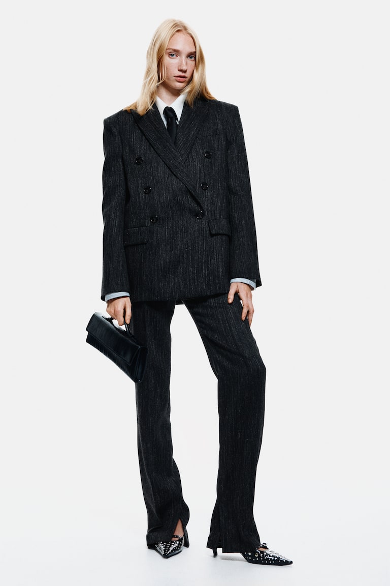 Double-Breasted Wool-Blend Blazer