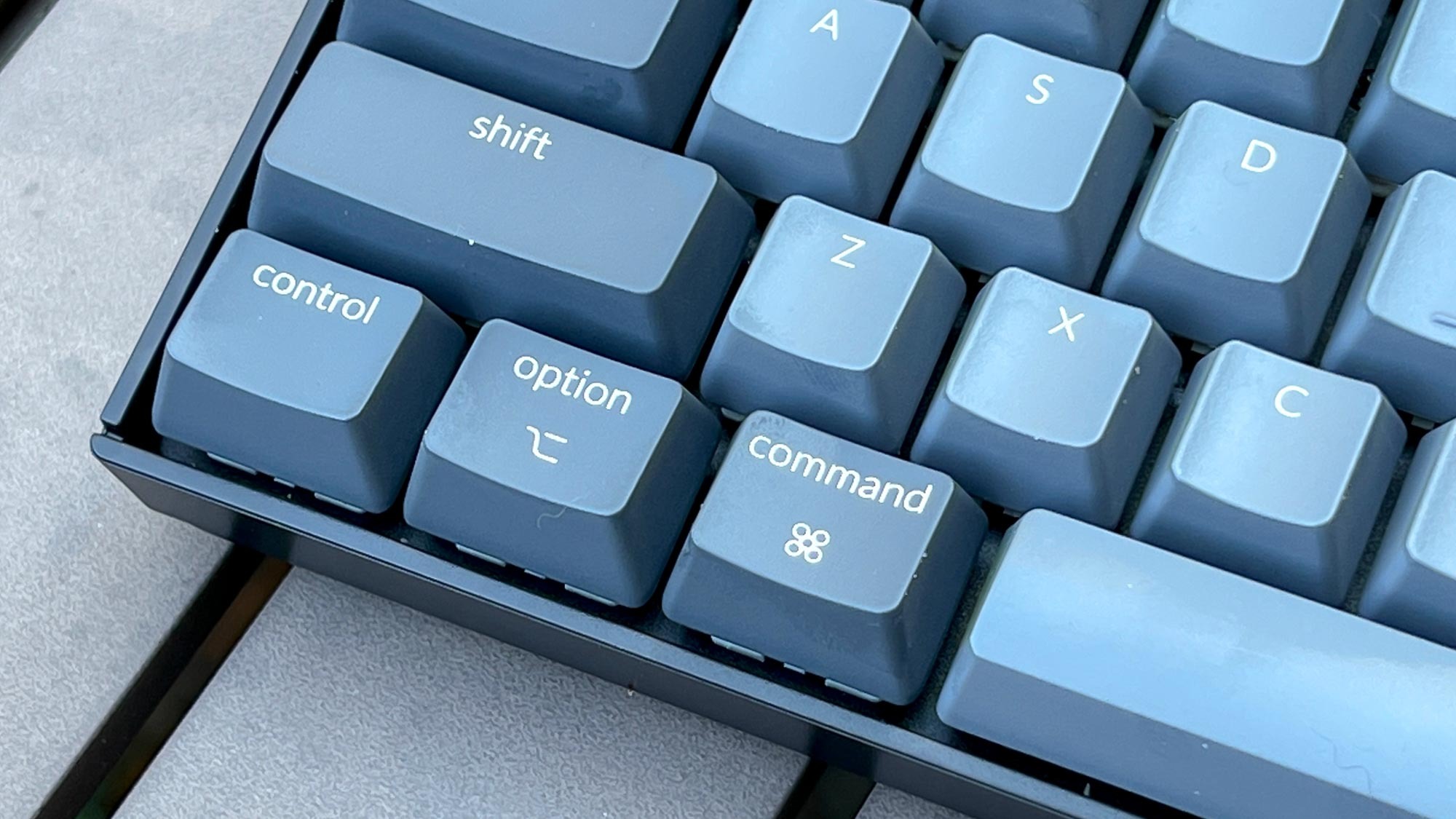 image of keychron k2 zoomed in on mac legend keys