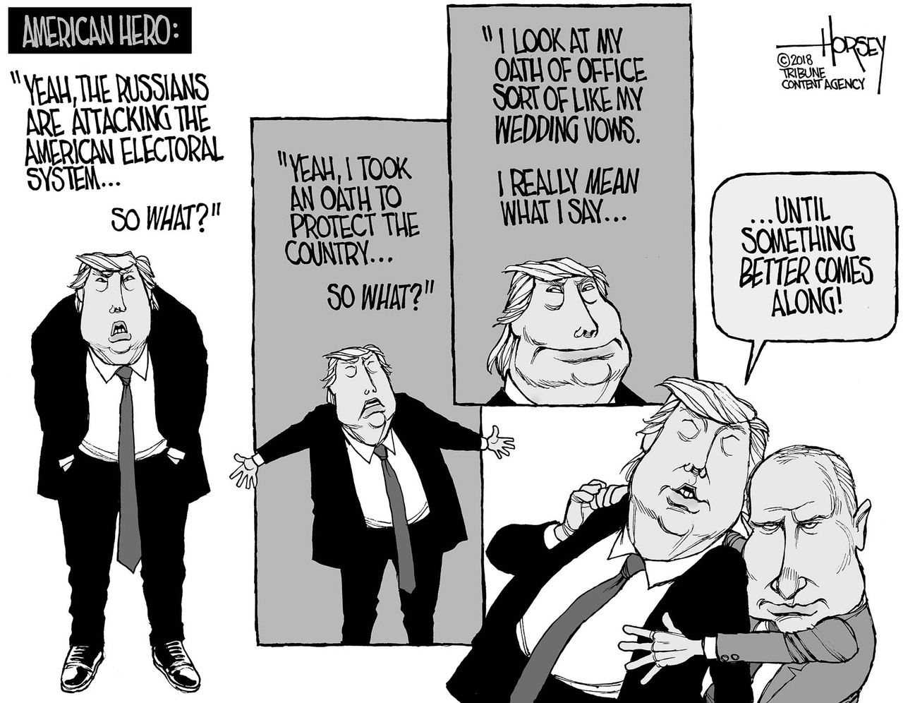 Political cartoon U.S. Trump Russia investigation Putin collusion