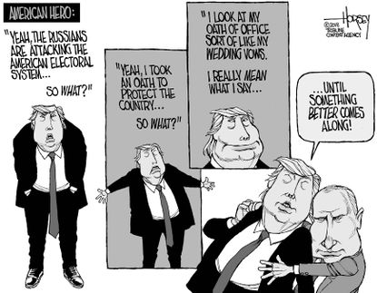 Political cartoon U.S. Trump Russia investigation Putin collusion
