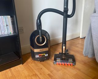 Image of Shark DuoClean & Anti Hair Wrap Bagless Cylinder Pet Vacuum CZ500UKT during testing at home