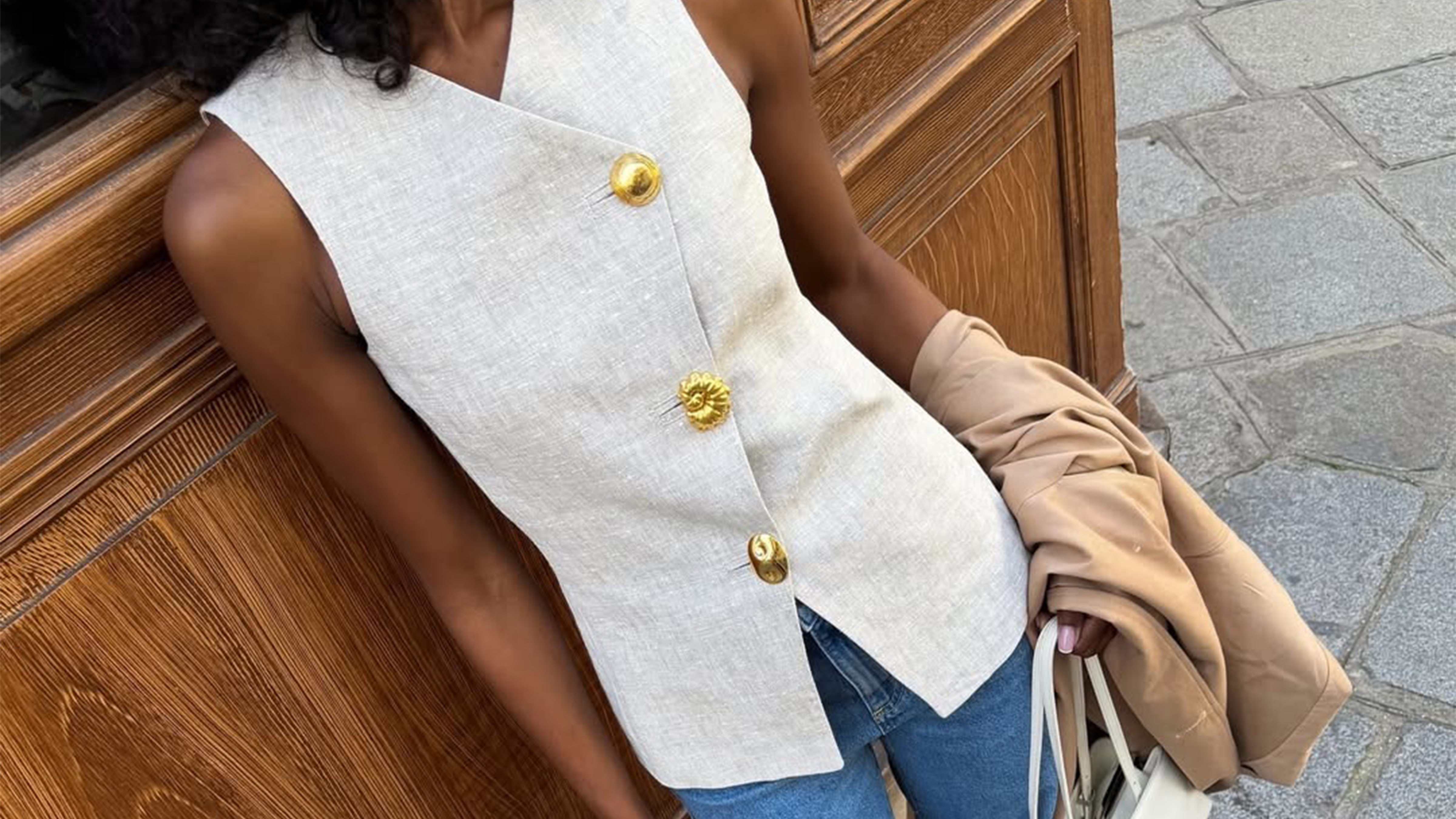 @emmanuellek_ in a Parisian trench coat outfit 