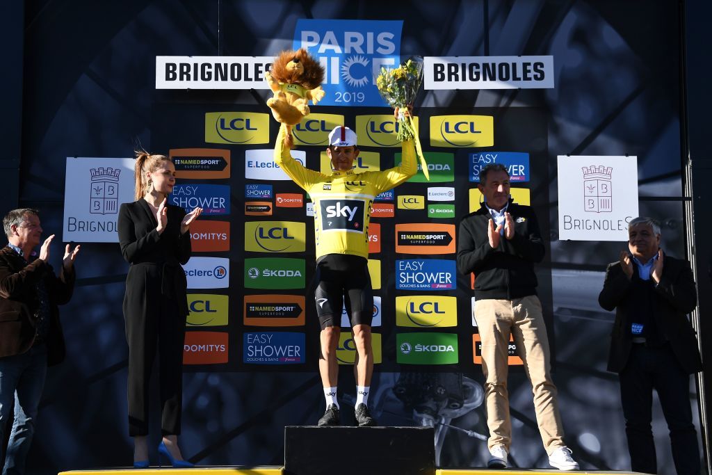 Michal Kwiatkowski (Team Sky) on the podium at Paris-Nice.
