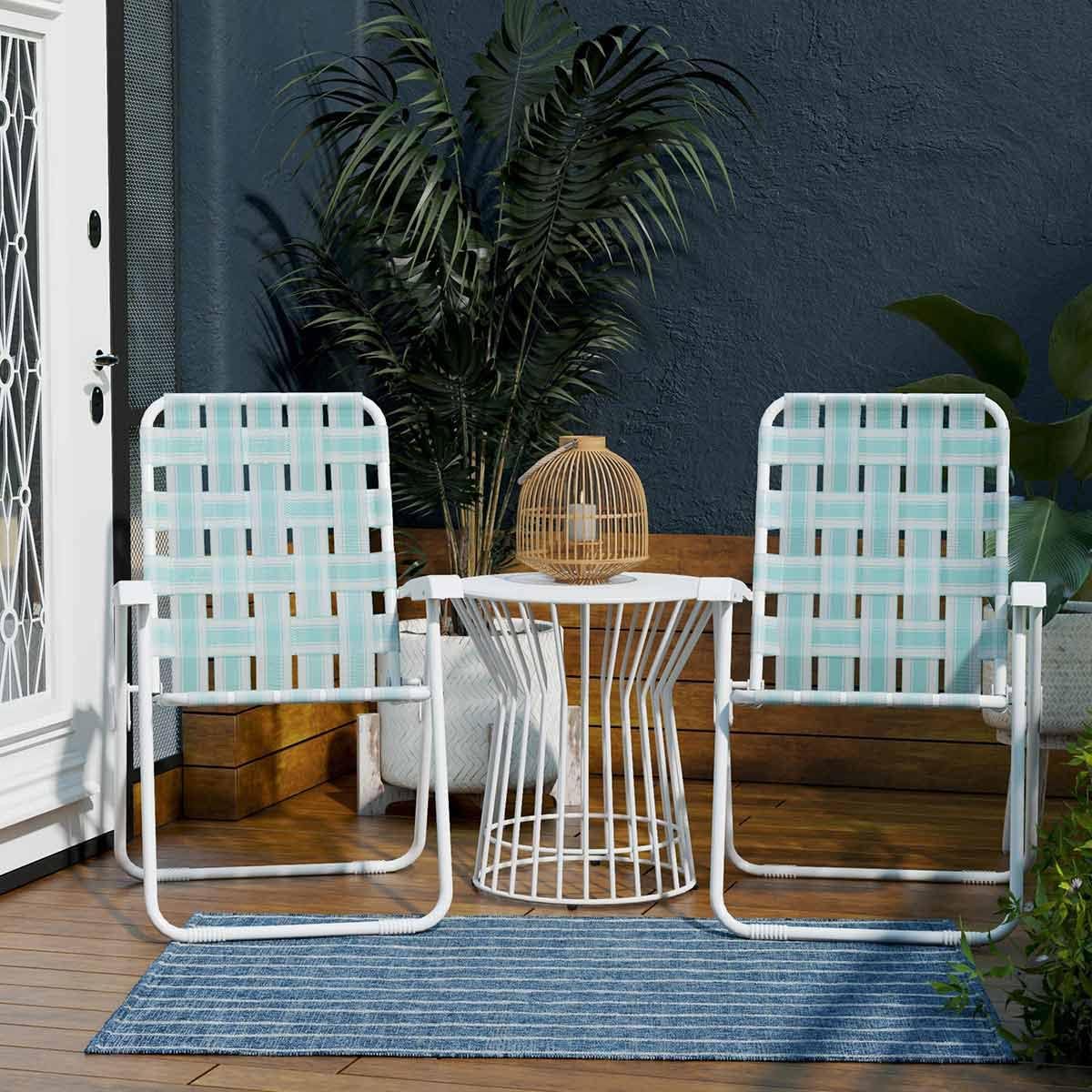 Turquoise retro poolside seats