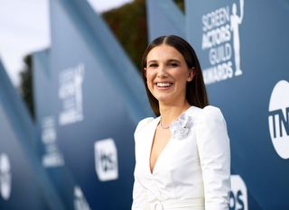 Celebrities who don't have social media: LOS ANGELES, CALIFORNIA - JANUARY 19: Millie Bobby Brown attends the 26th Annual Screen Actors Guild Awards at The Shrine Auditorium on January 19, 2020 in Los Angeles, California. 721384 (Photo by Mike Coppola/Getty Images for Turner)