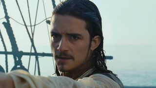 Orlando Bloom as Will Turner in Pirates of the Caribbean: The Curse of the Black Pearl.