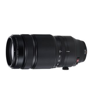 Fujifilm XF 100-400mm f/4.5-5.6 R LM OIS WR lens product image on a white background