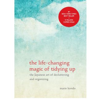 the front cover of Marie Kondo's book, the lifechanging magic of tidying up