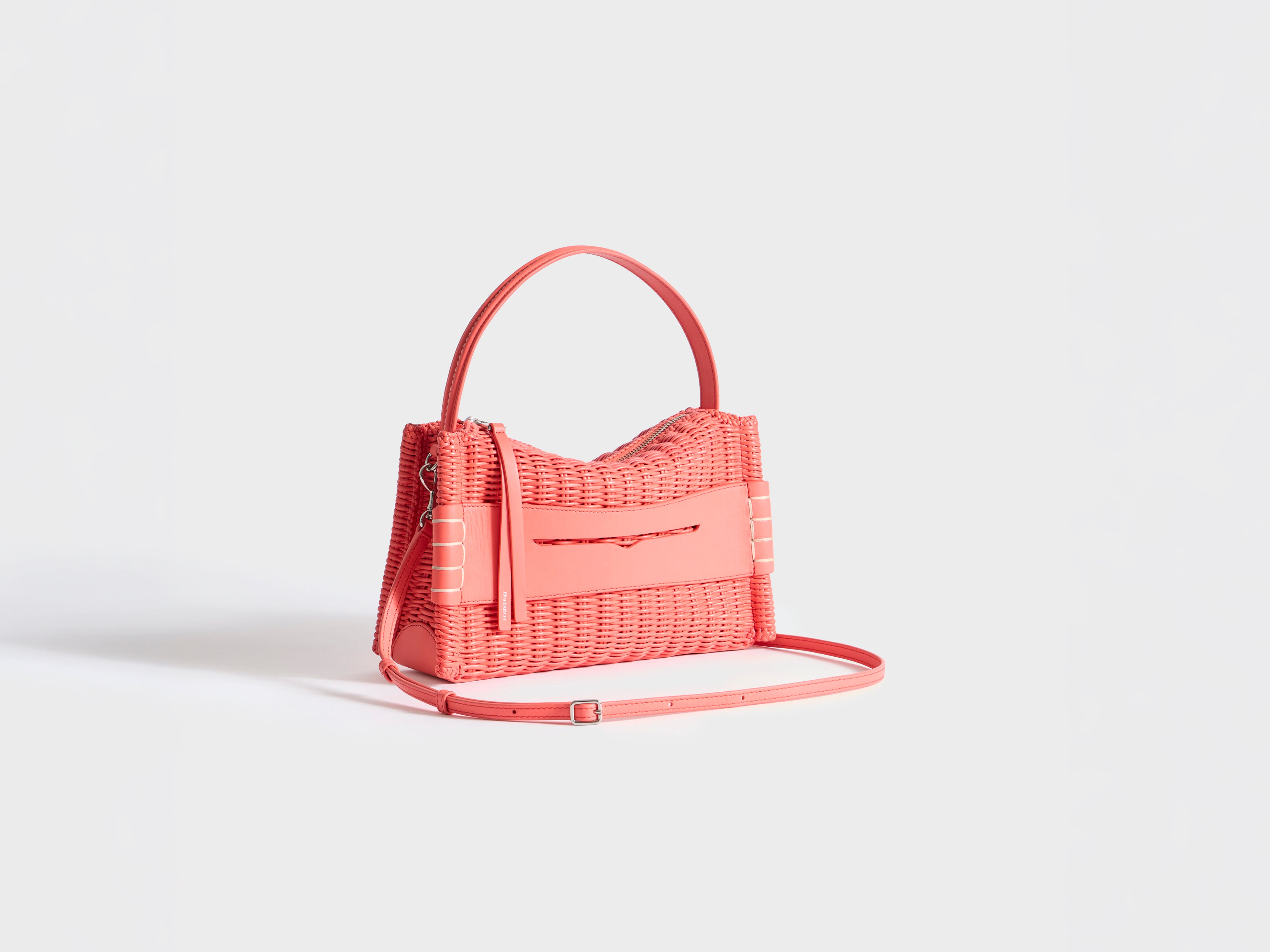 Loafer Bag in Coral Woven Leather