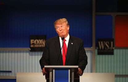 Republican presidential candidate Donald Trump at the Milwaukee debate