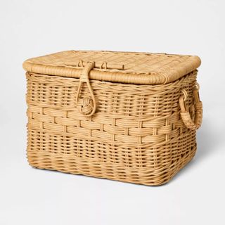 Lidded Rattan Basket