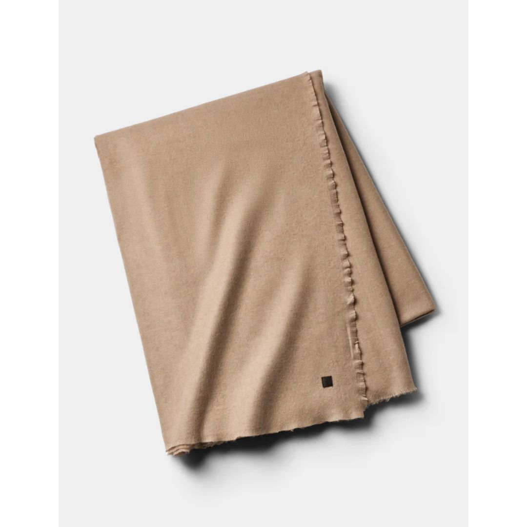 sand-colored cashmere throw from cozy earth