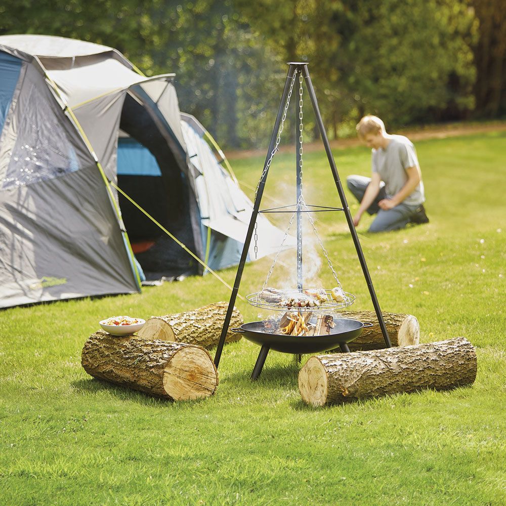 Make your staycation a stylish affair with Aldi's tripod camping fire