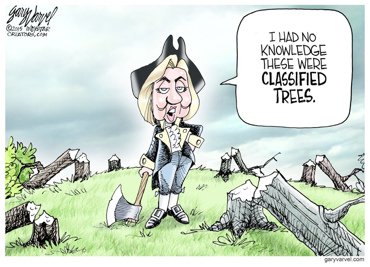 Political cartoon U.S. Hillary Clinton Classified Trees